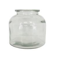 Clear Glass Jar Roll Top Vase