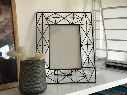 Black Wire Geometric Frame