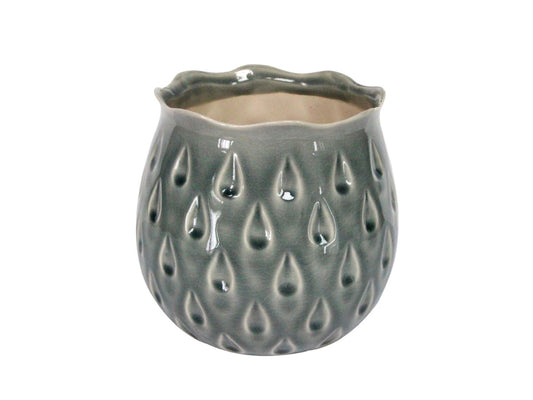 Teardrop Grey Ceramic Planter