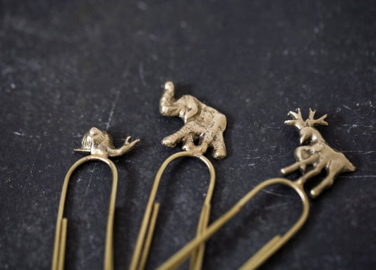 Brass Animal Paperclips - Set of three