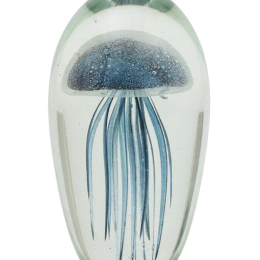 Jellyfish Blue/Green Glass Paperweight 21cm